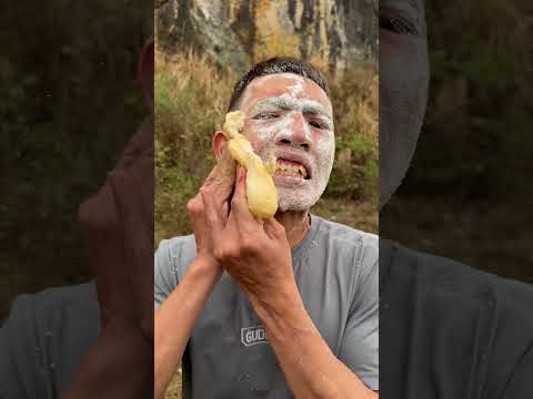 "Survival Hack: Clean Your Face with Bread in the Wild!"