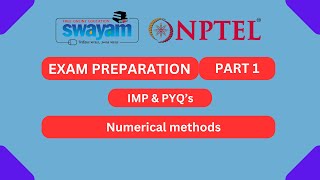 Numerical methods Part 1 || NPTEL Exam Series 2024 | MYSWAYAM #nptel2024 #nptel #myswayam