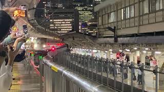 ［警笛あり］東京駅発ラストラン2階建て新幹線E4系Max下り定期運用最終列車Maxたにがわ411号越後湯沢行き　東京駅発車