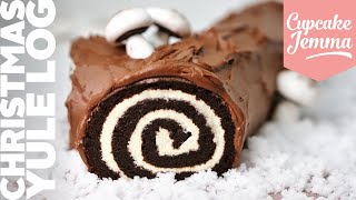 Christmas Chocolate Yule Log Recipe & Tutorial | Cupcake Jemma