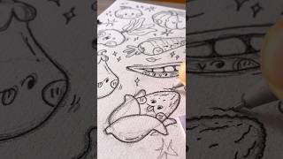 Drawing Adorable Kawaii Vegetables | Cute Art Sketches #shorts #drawing #kawaiiart #cuteartwork