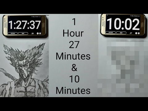 Drawing GAROU in 1 Hour & 10 Minutes #shorts