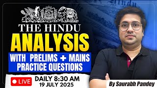 19th July  2025 | The Hindu Editorial & News Analysis | Daily current affairs | Saurabh Pandey