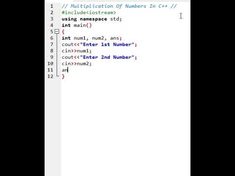 Multiply of Numbers in C++ | Multiply 2 Numbers  #cppprogramming #shorts #shortsfeed #cpp #fyp