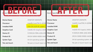 8GB RAM Installed, Only 4GB Usable? Here’s the Real Fix!