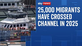 Over 25,000 people have crossed Channel on small boats so far this year