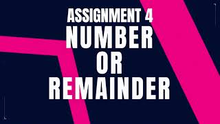 Number or Remainder | Assignment 4 | Python coding tips tricks | Nxtwave ccbp 4.0 telugu | CCBP |