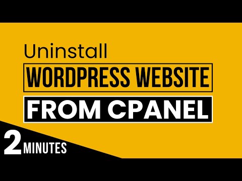 How To Uninstall Wordpress Website In Cpanel 2025 | How To Delete Wordpress Website From Cpanel
