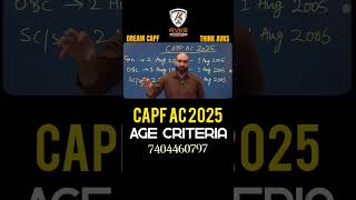 CAPF AC 2025 AGE CRITERIA | CAPF AC 2025 ELIGIBITY CAPF AC EXAM | CAPF AC BEST ACADEMY | AVKS #CAPF