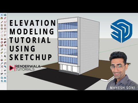 Exterior Elevation Modeling using SketchUp Tutorial in Hindi | Renderwala Tutorials