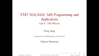 SAS Lab 8: SAS Macros - Part B