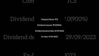 Tata Consultancy services Ltd | Upcoming dividend share of 2023 #tcs #tcsshare #sharemarket