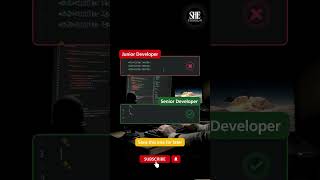 Junior vs. Senior Developer 🤯🔥#Coding #WebDevelopment #LearnToCode #JuniorVsSenior #codetips