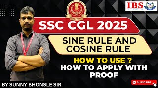 SSC CGL 2025 Sine Rule and Cosine Rule How to use ? How to Apply With Proof