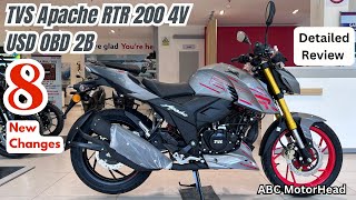 2025 TVS Apache RTR 200 4V USD : Detailed Review - 8 New Changes | Price Mileage Feature Updates