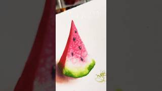 スイカの季節〜🍉#水彩イラスト #水彩絵の具 #painting #描く #描き方 #イラスト#水彩画
