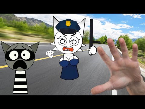 😱 OMG, Wenda police helped me chase the robber. Thrilling moment! (Real life Sprunki)