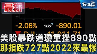 美股暴跌道瓊重挫890點 那指跌727點2022來最慘｜TVBS新聞 @TVBSNEWS01