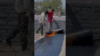 Bitumen waterproof sheet for roof 😱#minivlog #shorts #youtubeshorts