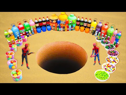 Experiment: Giant Coca Cola & Fanta, Pepsi, Mtn Dew, Monster, Popular Sodas vs Mentos Underground