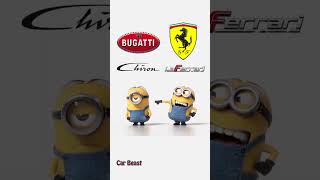 Bugatti Chiron vs Ferrari LaFerrari | Hypercar Showdown with Minions!  #luxurycar #car #sportscar