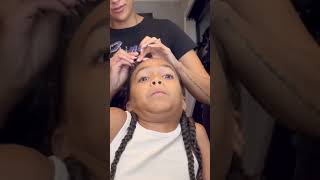 Doing Déjà’s hair. 4 cornrows #hairstyle #mumanddaughter