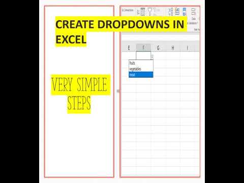 CREATE LIST OR DROPDOWNS IN EXCEL #shorts