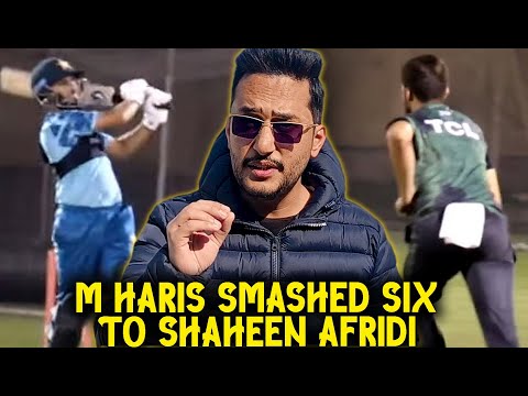 Mohammad Haris Smashed a huge six to Shaheen Afridi during practice match 👀