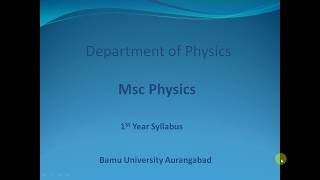 Msc Physics syllabus.