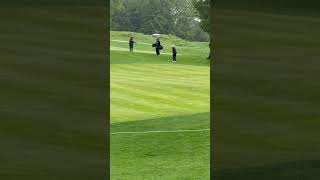 Nelly Korda in LPGA MIZUHO 2025 2Round, iron hit ball from rough ，raining；Thanks God！ Enjoy life.
