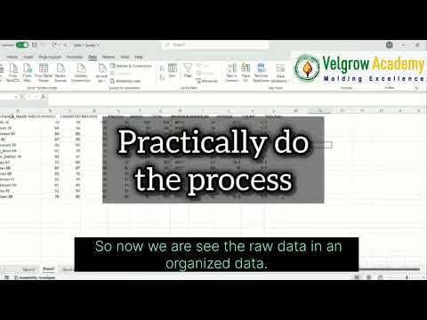 Converting Excel Raw data to organized data @Velgrow_AcademyMylapore