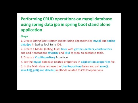 Spring Boot Crud Data Jpa Stand Alone Application-Part One
