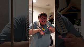 [Prank] I made him brush his teeth with toothbrush candy and it was so crazy lol #shorts