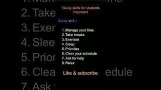 Study skill for students #motivation #skills #studyskills #shortvideo