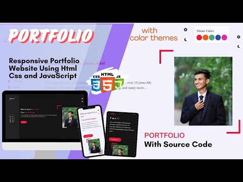 Responsive Portfolio Website Using HTML CSS & JavaScript || Personal Portfolio Website Design using