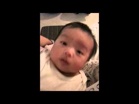 3 month old baby boy uttered his first tagalog sentence, crystal clear.