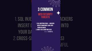 Common Web Security Threats & How to Stay Safe! #CyberSecurity #WebSecurity #TechTips #SQLInjection
