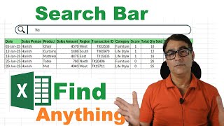 Make a Search Bar in Excel to Find Anything! | Create a Search Box in 3 Simple Steps! Hindi