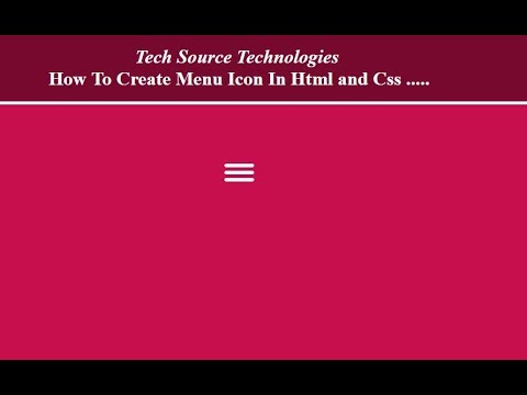 Menu Icon bar In Html and Css | Menu Icon bar