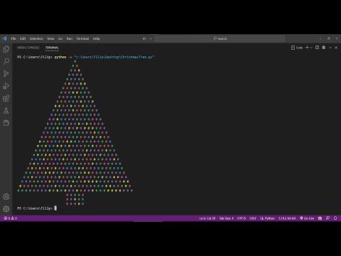 Rainbow Christmas tree in python in 14 lines of code!!! #shorts #programming #python