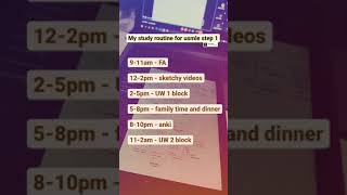usmle step 1 study routine