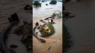 "Heroic Cow Rescue: Saved from a Flooded River | Incredible Helicopter Lifesaving Mission!" #cow