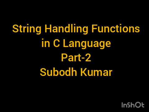 String Handling Functions in C Language| Part-2| Subodh Kumar| BCA-1