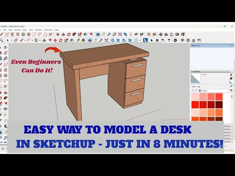 How to Model a Desk in Sketchup|| Step-by-Step Guide! - Fast & Beginner-Friendly!