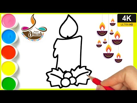 Diwali Candle Drawing || happy Diwali drawing || how to draw candle step by step || candle drawing.