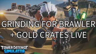 🔴TDS GRINDING FOR BRAWLER + GOLD CRATES #tdsupdate #towerdefensesimulator #tds  #roblox