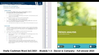 Shelly Cashman Word 365/2021 | Modules 1-3: SAM Capstone Project 1a | Devon & Company (Answer 2025)