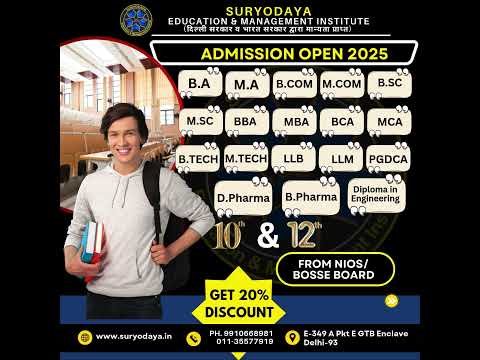 Admission open 2025 from NIOS/BOSSE board #education @suryodayaeducationmanagement  #computerscience