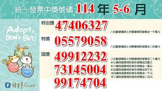 中華民國114年5-6月統一發票中獎號碼(2025年) 祝您中大獎。