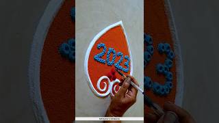 New Year Rangoli Design | New Year Muggulu | New Year Kolam | #shorts #rangoli #newyear2023 #newyear